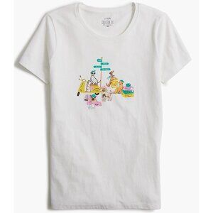 J. Crew Collector Graphic Tee Size XS Travel Dogs CJ063 White
